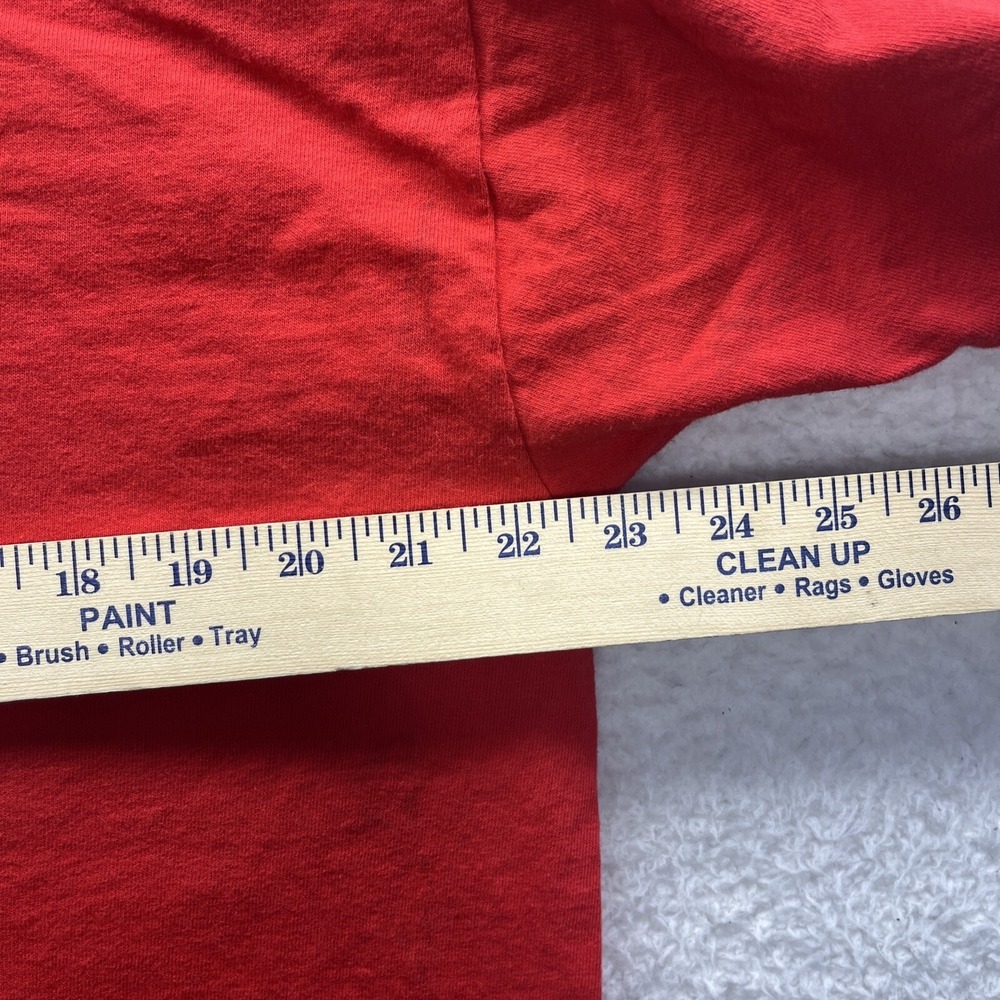 Reebok Shirt Mens XL Red Plain Tee Workout Gym Sports Activewear Chore Hot Fire - Picture 6 of 15